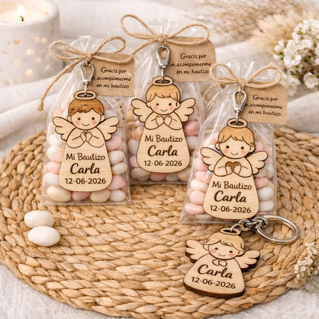 Llavero angelito personalizado