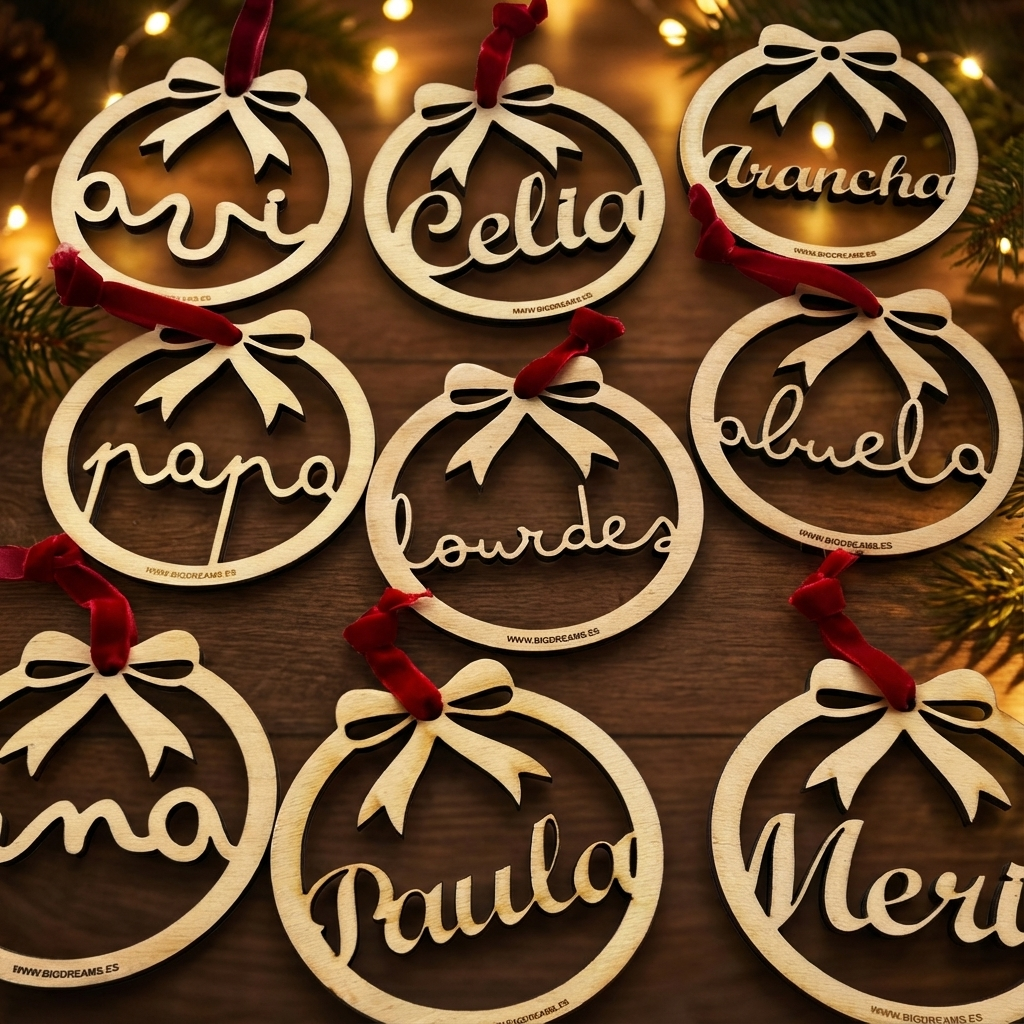 Pack 8  Bolas Arbol Navidad Lazo