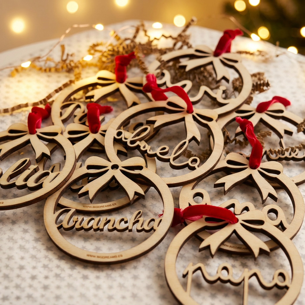 Pack 12  Bolas Arbol Navidad Lazo