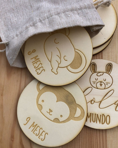 Placas cumple meses animales