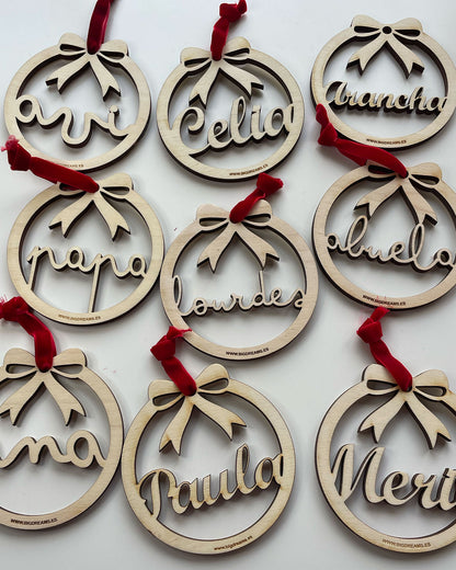 Pack 12  Bolas Arbol Navidad Lazo