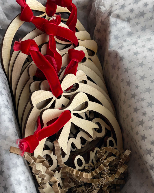 Pack 12  Bolas Arbol Navidad Lazo